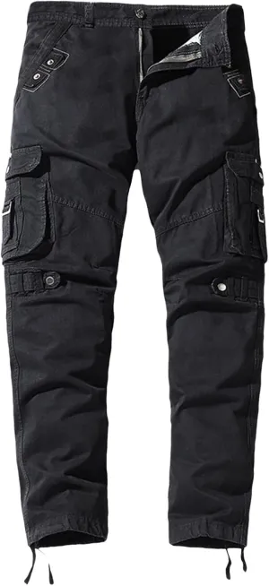 QWENTMTNTY Tactical Pants for Men Khaki Relaxed Fit Ripstop Outdoor Cargo Pants Multi-Pockets Casual Work Chinos Trousers