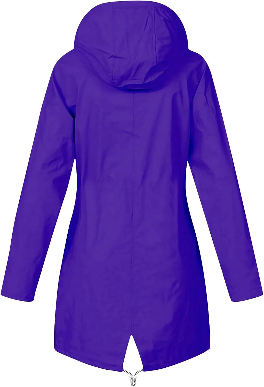 Rain Coats for Women Waterproof Hiking Rain Jacket Lightweight Long Sleeve Striped Hooded Trench Coat 2024, Black