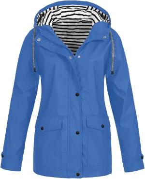 Raincoat For Women Lightweight Waterproof Rain Jackets Packable Outdoor Hooded Windbreaker Fit For Outgoing