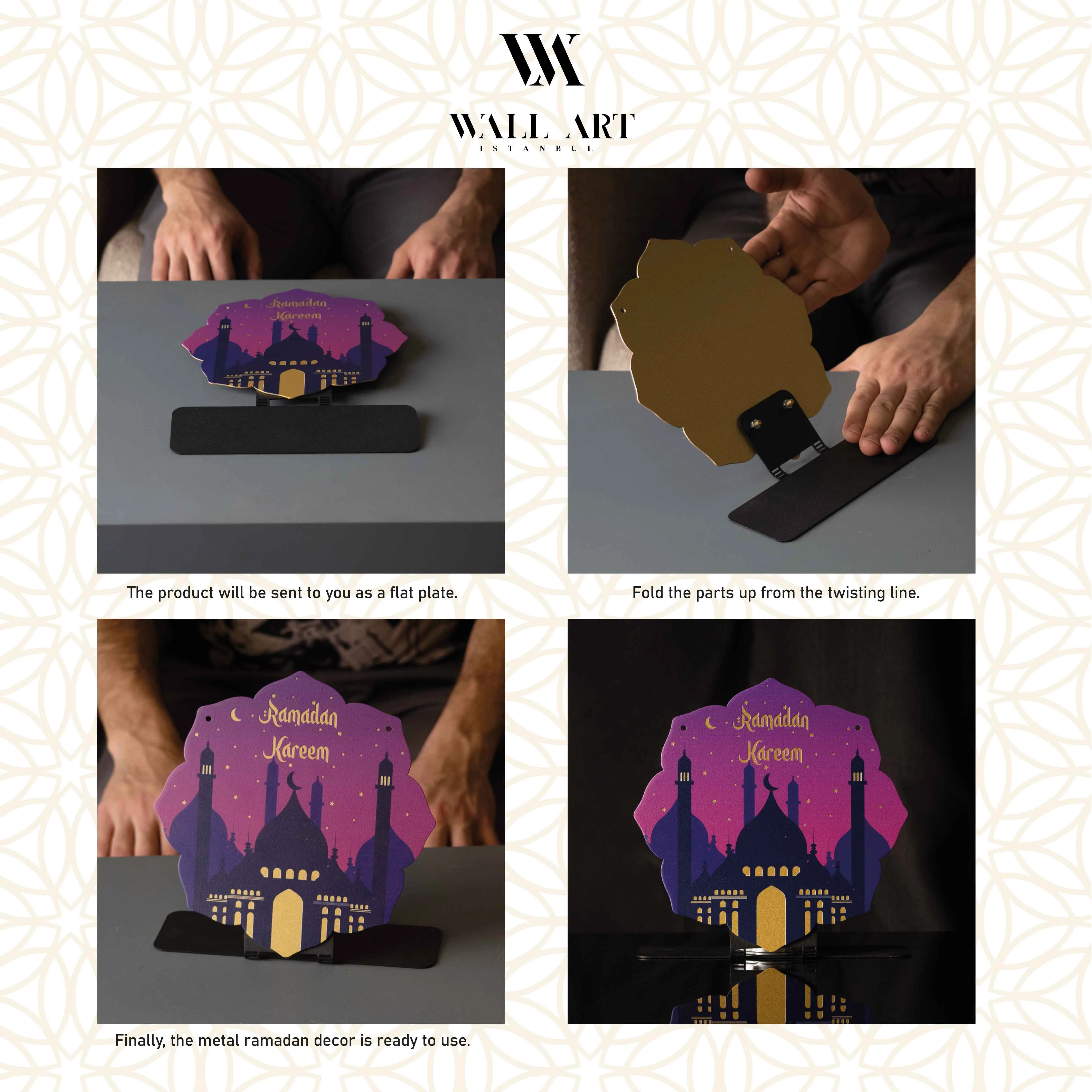 Ramadan Kareem Colorful Metal Tabletop Decor - WAMH126