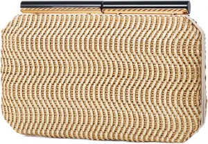 Rattan Handbag Shoulder Bags for Women Woven Clutch 2025 Straw Purses Crossbody Shoulder Phone Wallet Vintage