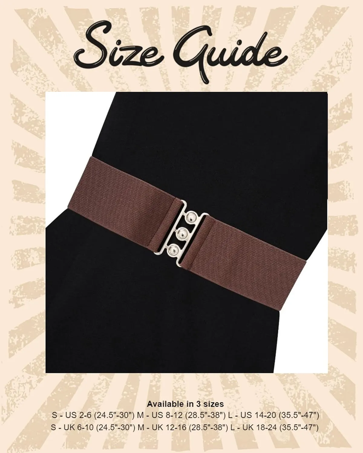 Ro Rox Retro Vintage Belt | Elastic Belt Women's Accessories | 50s Nurse Belt | Waist Belts For Women & Ladies