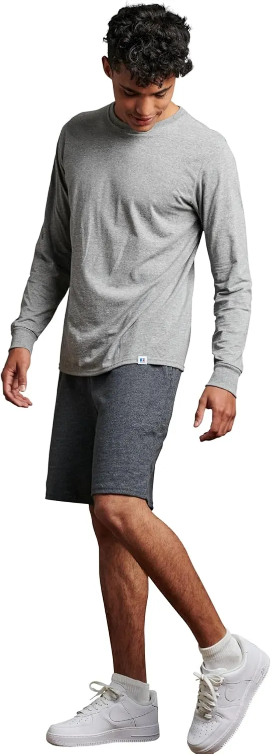 Russell Athletic Men's Relaxed Fit 9" Cotton Shorts with Pockets, Adjustable Elastic Waist, Sizes S-4X