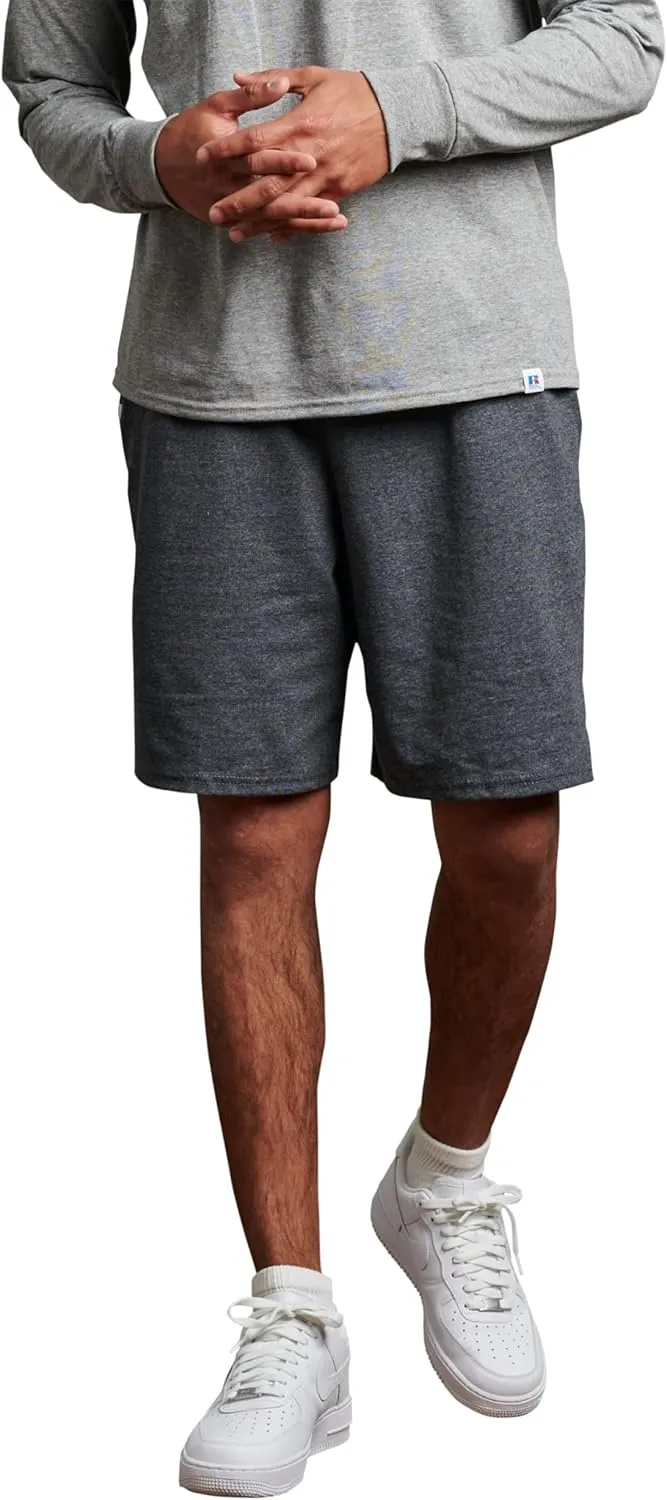 Russell Athletic Men's Relaxed Fit 9" Cotton Shorts with Pockets, Adjustable Elastic Waist, Sizes S-4X