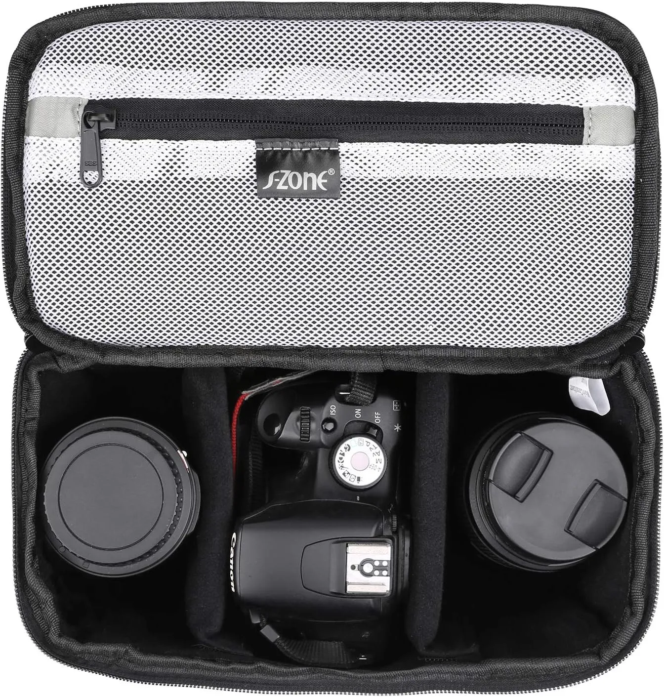 S-ZONE Padded Folding Camera Bag for DSLR SLR Camera TLR Sony Canon Nikon or Flash
