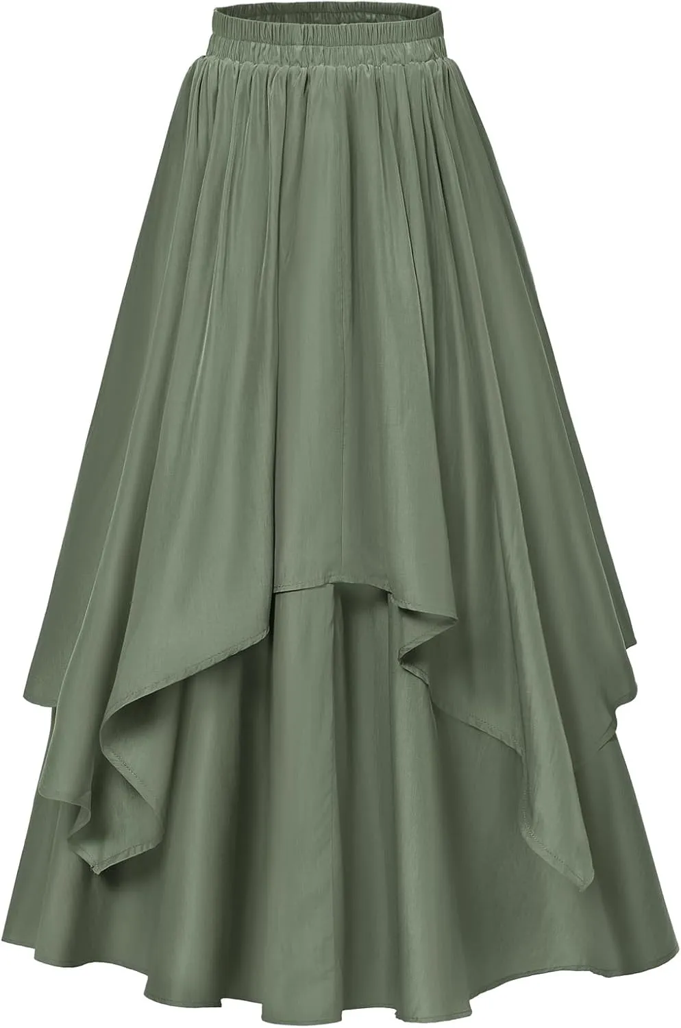 Scarlet Darkness Renaissance Skirts for Women Double Layered Long Skirt with Pockets