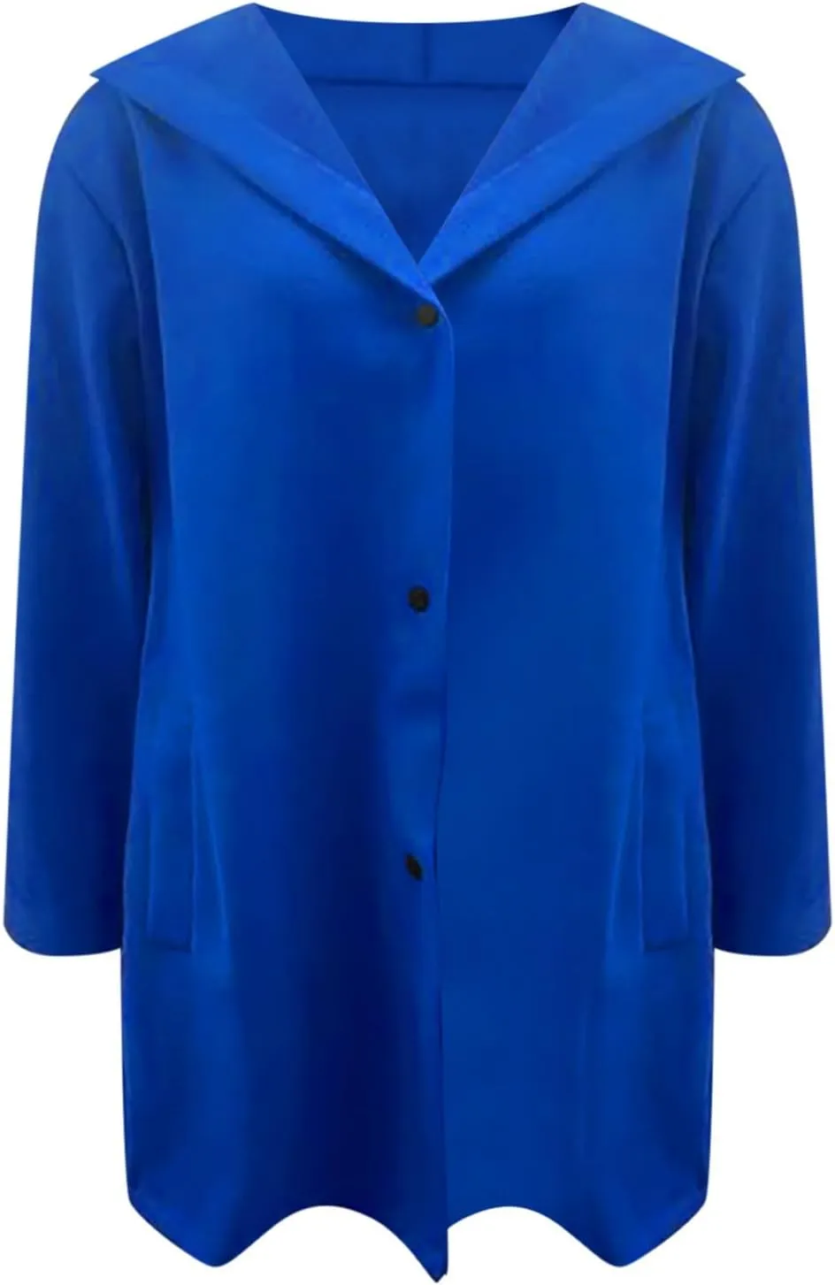 sdbrld Jackets for Women Trendy Fall Casual Single Breasted Hooded Clothes Plus Size Lapel Neck Long Sleeve Solid Trench Coat