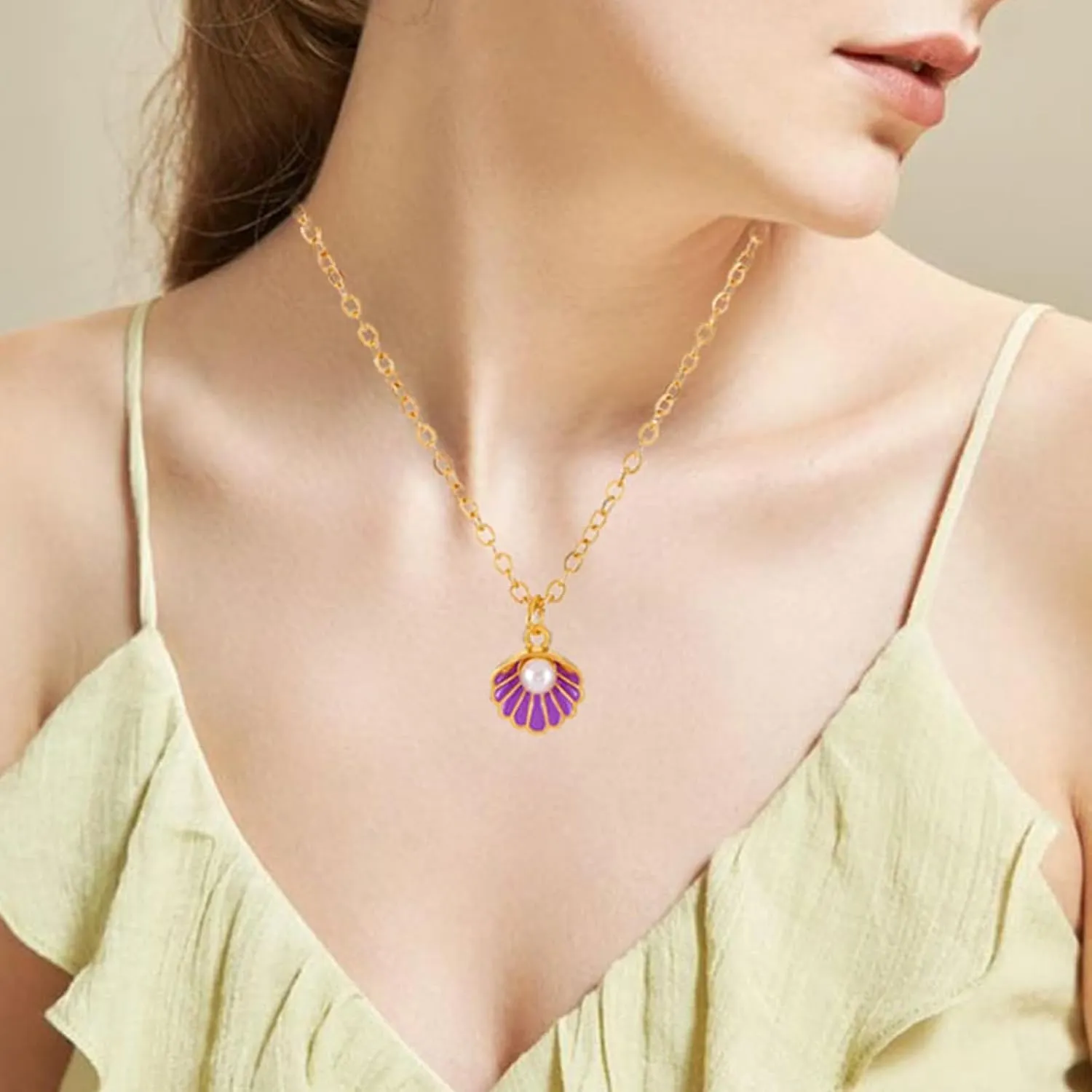 Seashell Earrings Shell Earrings Purple Earrings for Women Purple Conch Earrings Gold Conch Necklace Goth Earrings Halloween Earrings Hypoallergenic Beach Earrings Seashell Jewelry for Women