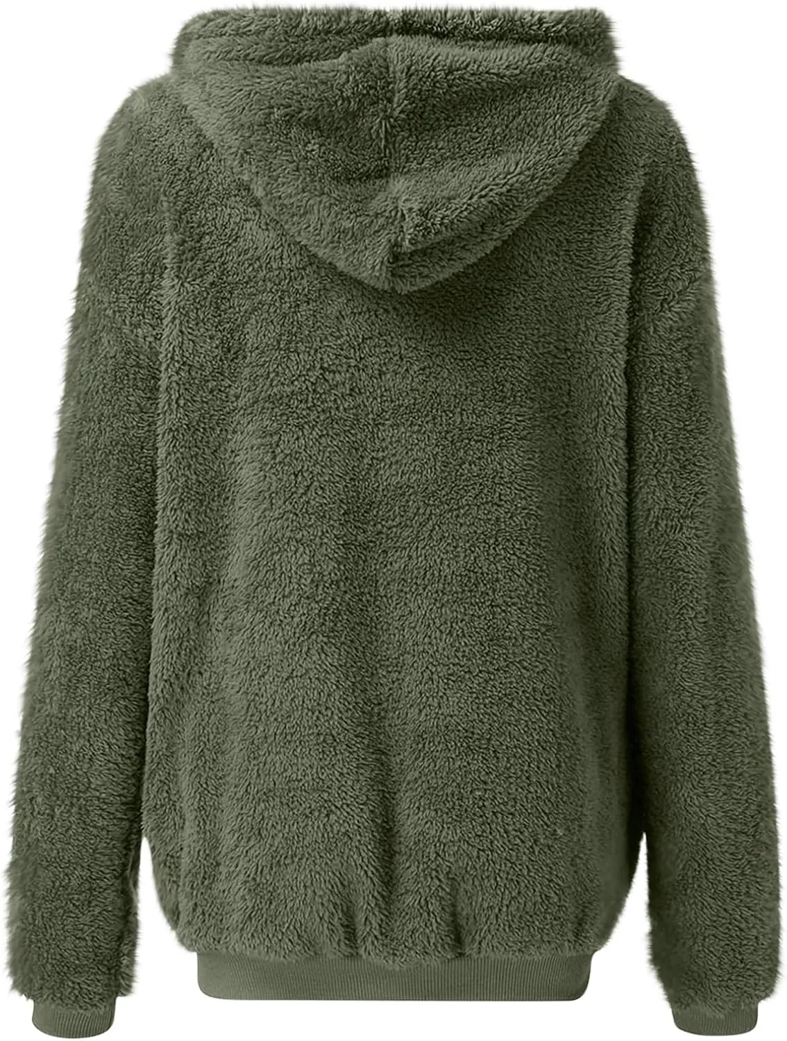 Sherpa Jacket for Women Fuzzy Zip Up Hoodie Casual Loose Warm Fluffy Jackets Fall Winter Fleece Coat with Pockets