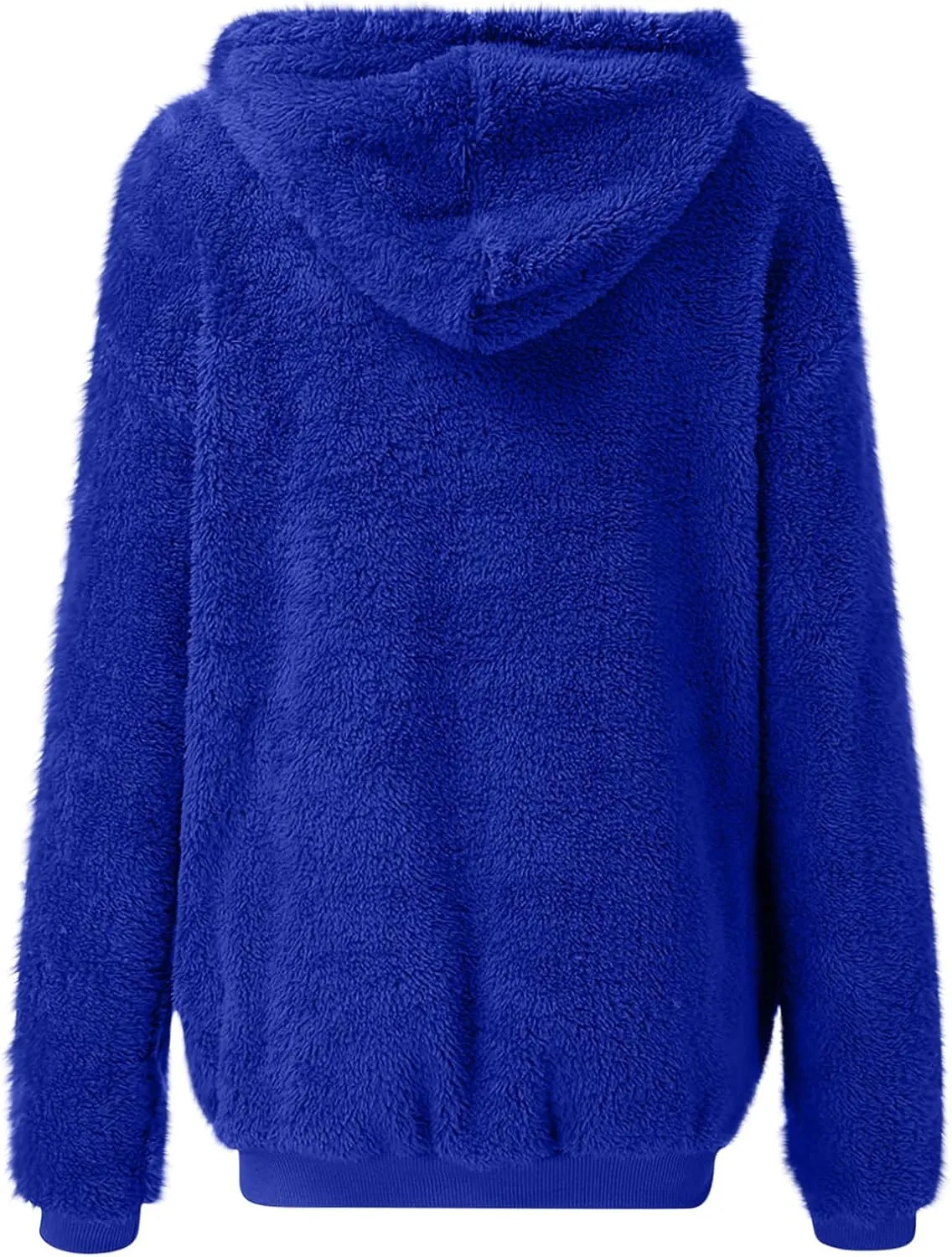 Sherpa Jacket for Women Fuzzy Zip Up Hoodie Casual Loose Warm Fluffy Jackets Fall Winter Fleece Coat with Pockets