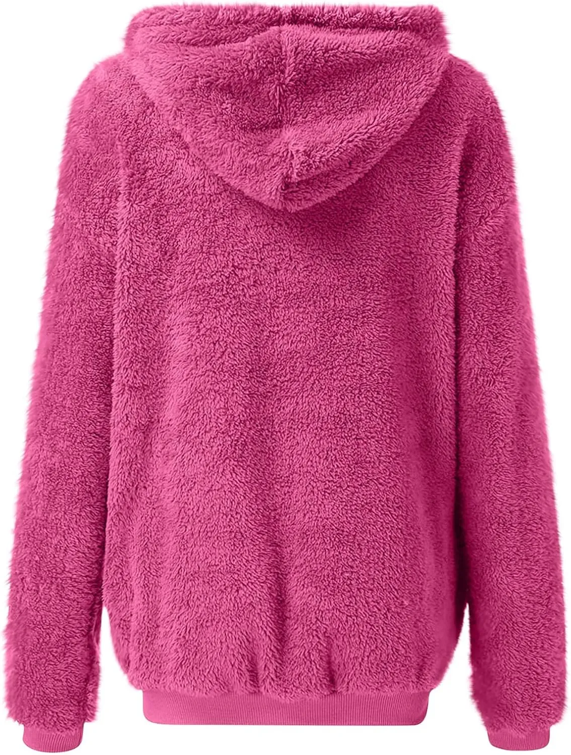 Sherpa Jacket for Women Fuzzy Zip Up Hoodie Casual Loose Warm Fluffy Jackets Fall Winter Fleece Coat with Pockets