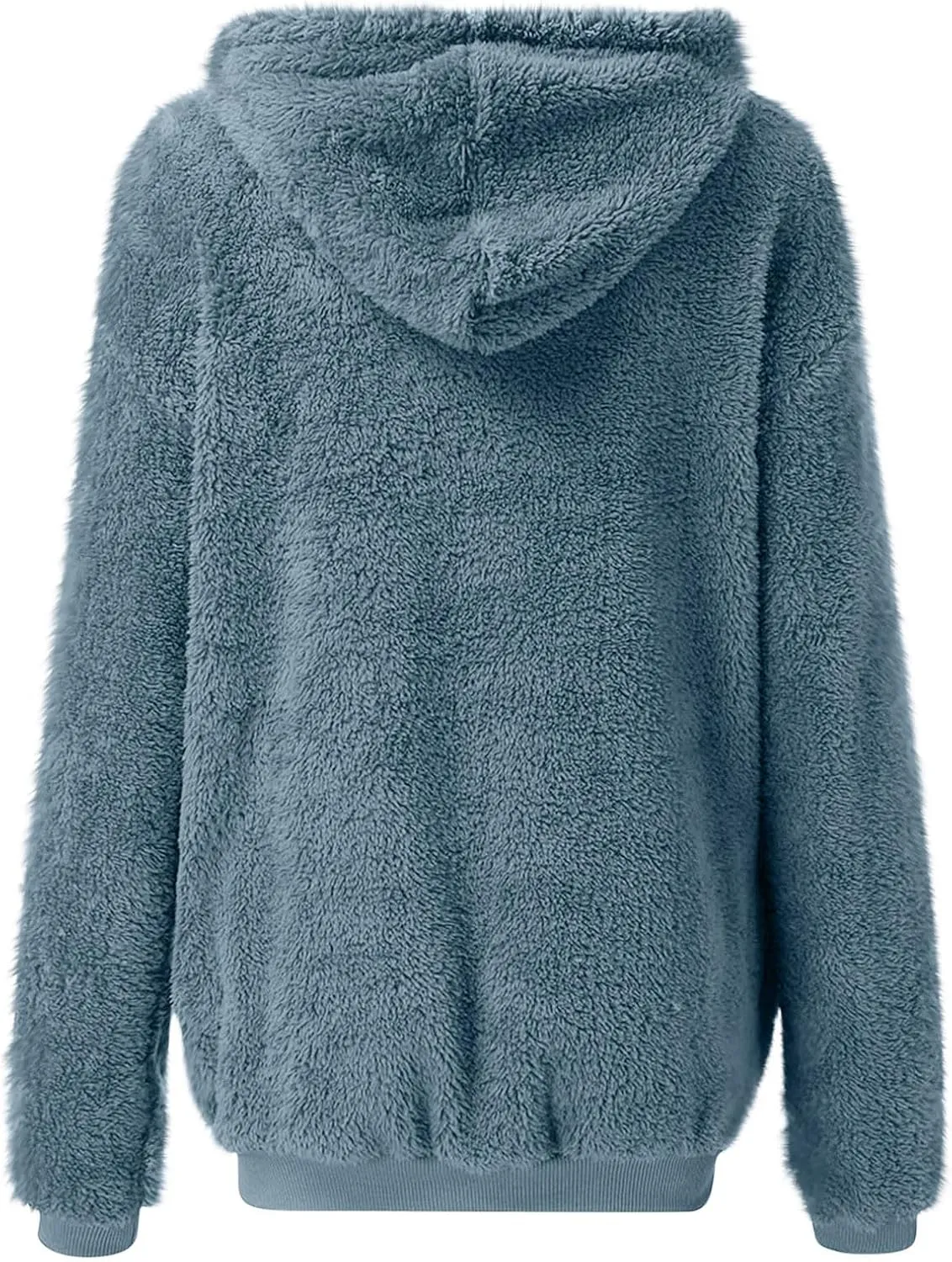 Sherpa Jacket for Women Fuzzy Zip Up Hoodie Casual Loose Warm Fluffy Jackets Fall Winter Fleece Coat with Pockets