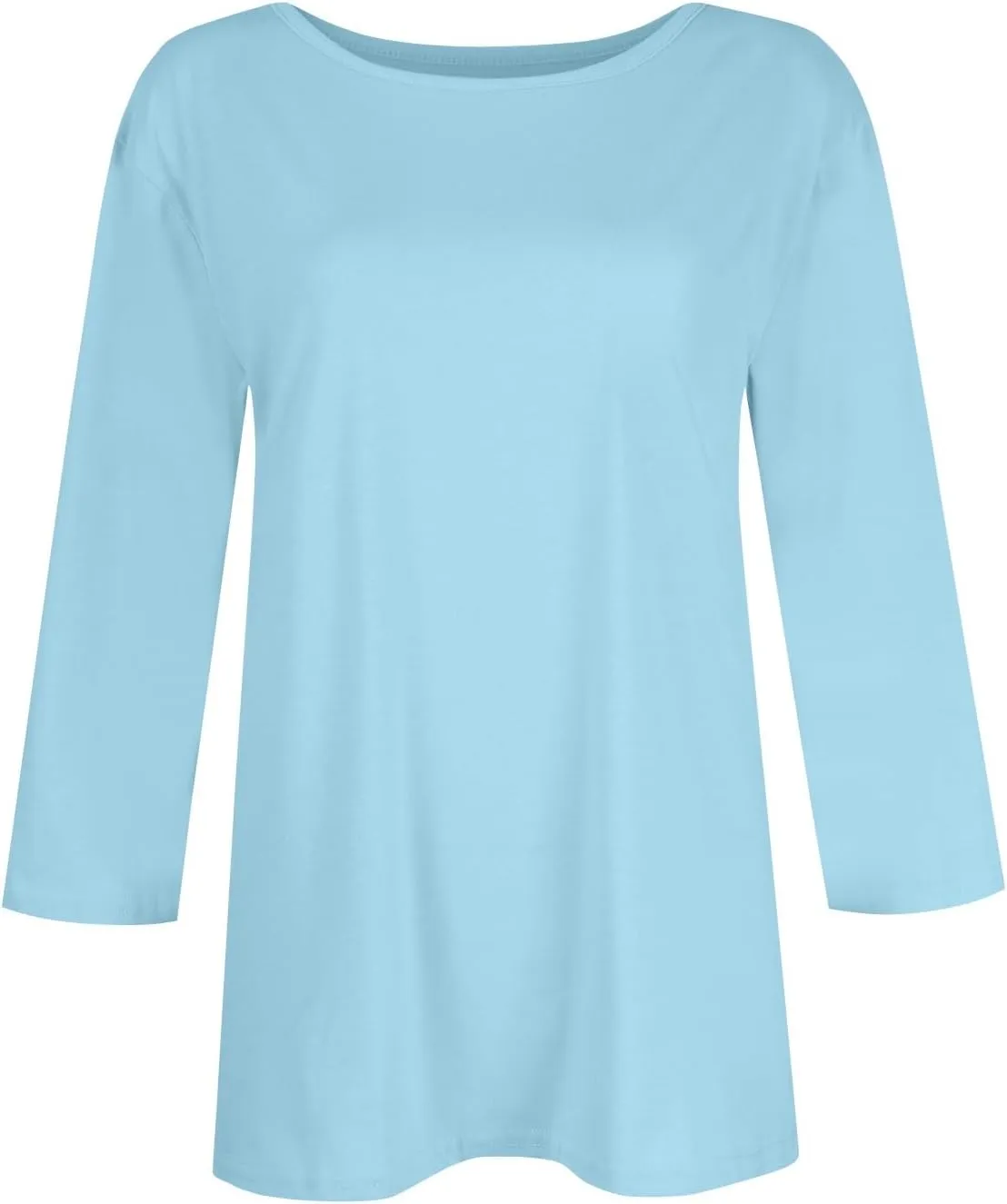 Shirts for Women Summer 3/4 Sleeve Crew Neck Printed Baggy Tops Holiday Dressy Casual Three Quarter Cute Womens Tops