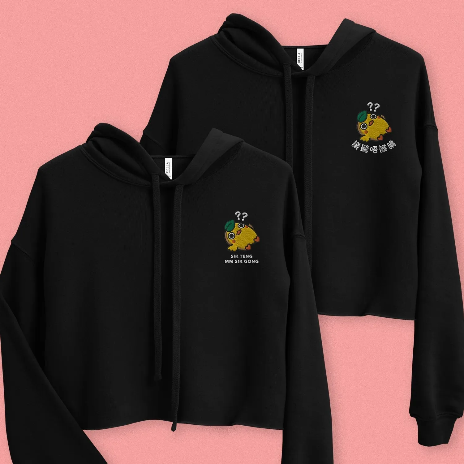 Sik Teng Mm Sik Gong Embroidered Crop Hoodie