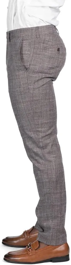 Slim Fit Slacks Plaid Tweed Men's Dress Pants SD95818