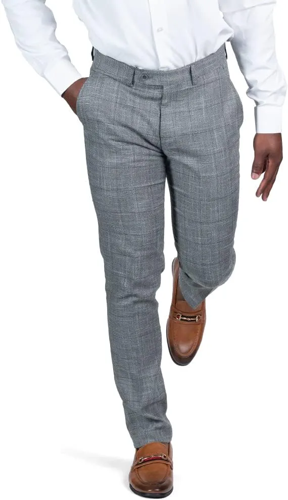 Slim Fit Slacks Plaid Tweed Men's Dress Pants SD95818