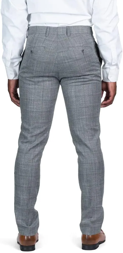 Slim Fit Slacks Plaid Tweed Men's Dress Pants SD95818
