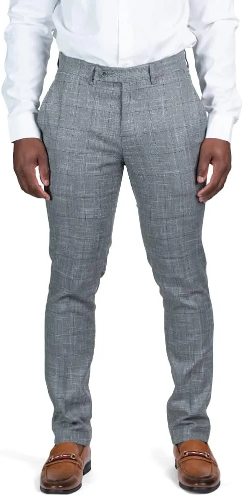 Slim Fit Slacks Plaid Tweed Men's Dress Pants SD95818