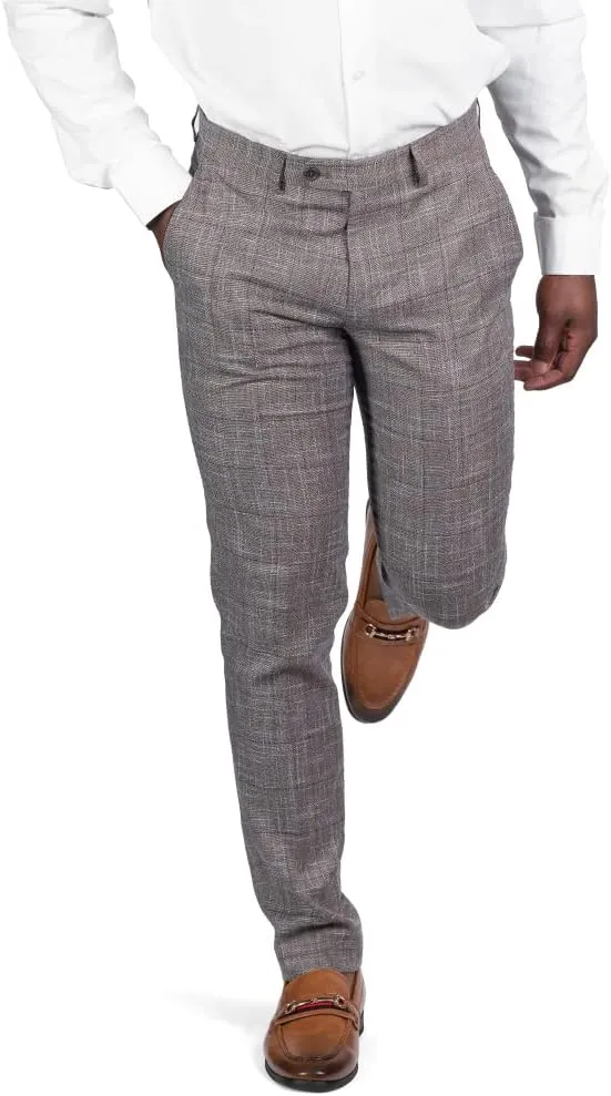 Slim Fit Slacks Plaid Tweed Men's Dress Pants SD95818