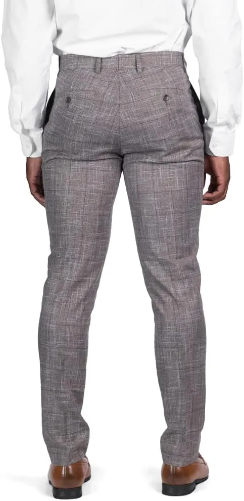 Slim Fit Slacks Plaid Tweed Men's Dress Pants SD95818
