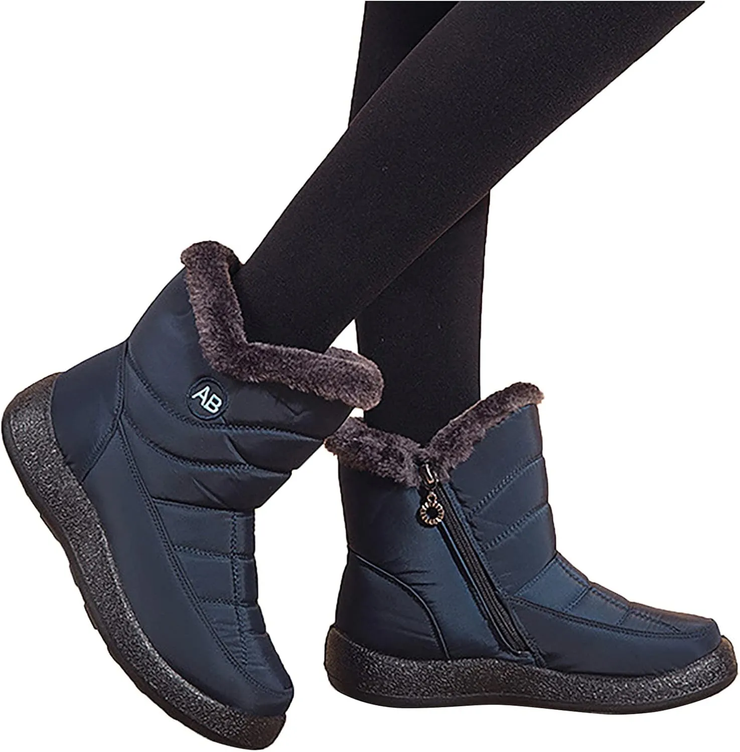 Slip on Winter Boots for Women Wide Width Women's Snow Boots Ankle Short Fur Boots Fur Boots for Women Winter Platform Winter Boots Womens Wide Width Botas De Invierno