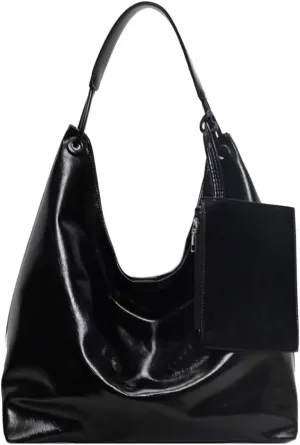 Slouchy Hobo Bags for Women Tote Bag, Vegan PU Leather Slouchy Shoulder Bag with Small Purse Satchel Work Bag