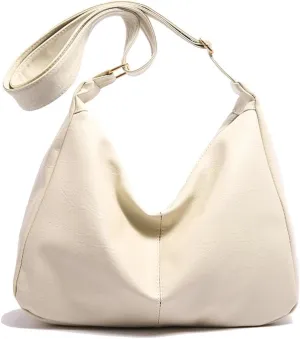 Slouchy PU Leather Hobo Bags Women Trendy Shoulder Bag Crescent Crossbody Purse Cute Satchels Bag Top-handle Tote Handbag