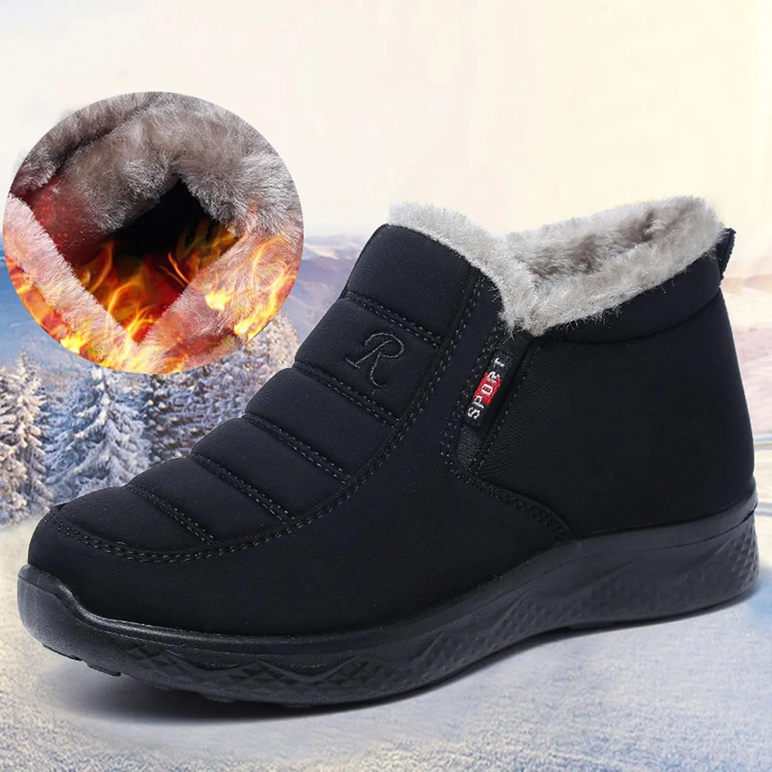 Snow Boots for Women Waterproof Winter Boots Anti-Slip Ankle Booties Slip On Warm Fur Lined Comfortable Womens Sneaker