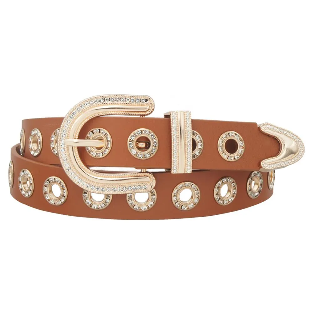 Star Dot Cognac Belt