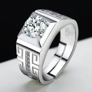 Sterling Silver Momulberry Stone S925 Fortune Character Ring