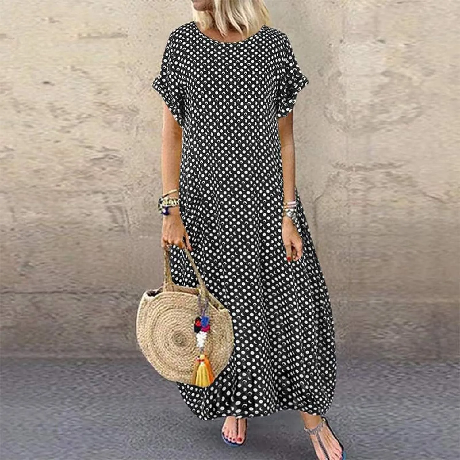 Summer Dresses for Women 2024 Long Print Pocket Women Sleeveless Women's Dress Women's Casual Dresses Shirt Dress