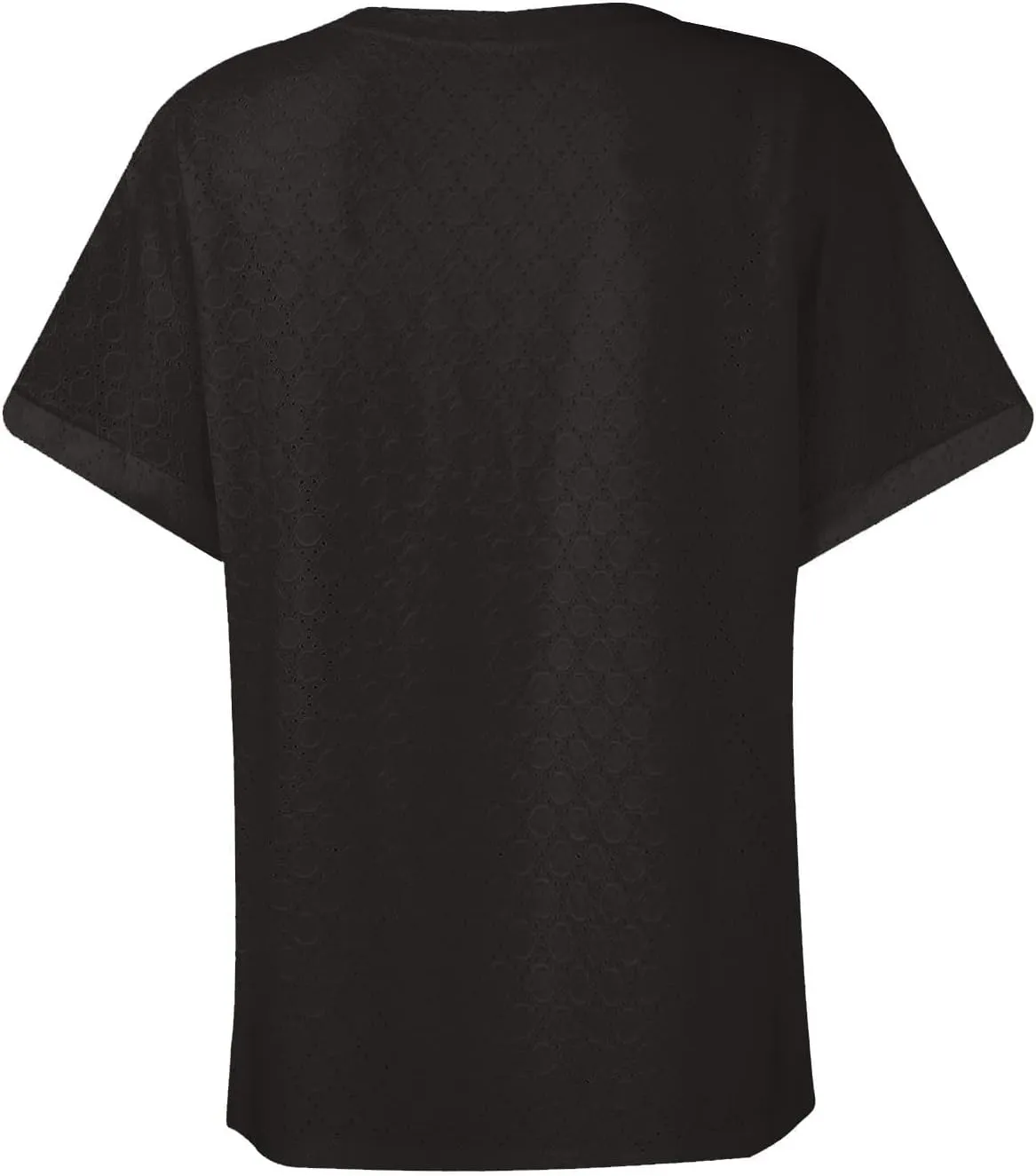Summer Tops for Women Trendy 2025 Short Sleeve v Neck Eyelet Shirts Dressy Casual Loose Ladies Blouses Going Out