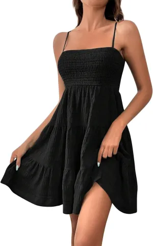 Sundresses for Women 2025 Trendy Sexy Sleeveless Backless Mini Short Summer Dress Beach Party Casual Wedding Dresses