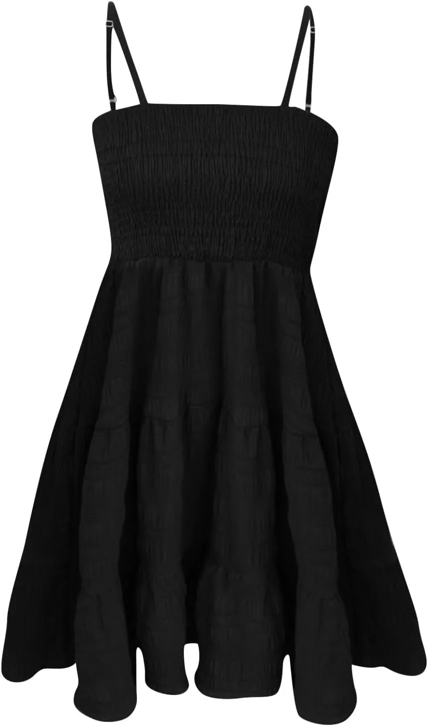 Sundresses for Women 2025 Trendy Sexy Sleeveless Backless Mini Short Summer Dress Beach Party Casual Wedding Dresses