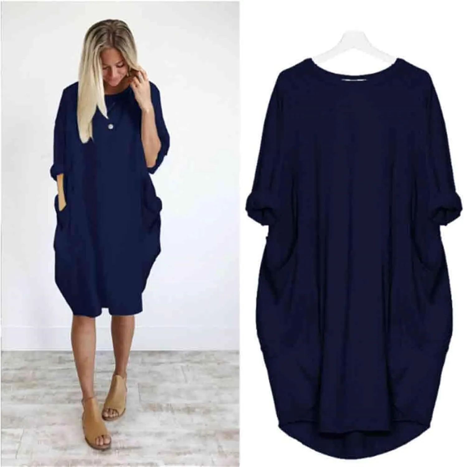 Sundresses for Women Summer Oversized Midi Dress Short Sleeve Baggy Casual Beach Dresses Loose Beach Vacation Dress