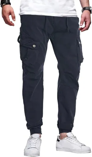 Surenow Mens Cargo Pants Multi Pockets Slim Outdoor Hiking Pants Tactical Pants Lightweight Casual Work Ripstop Pants for Men