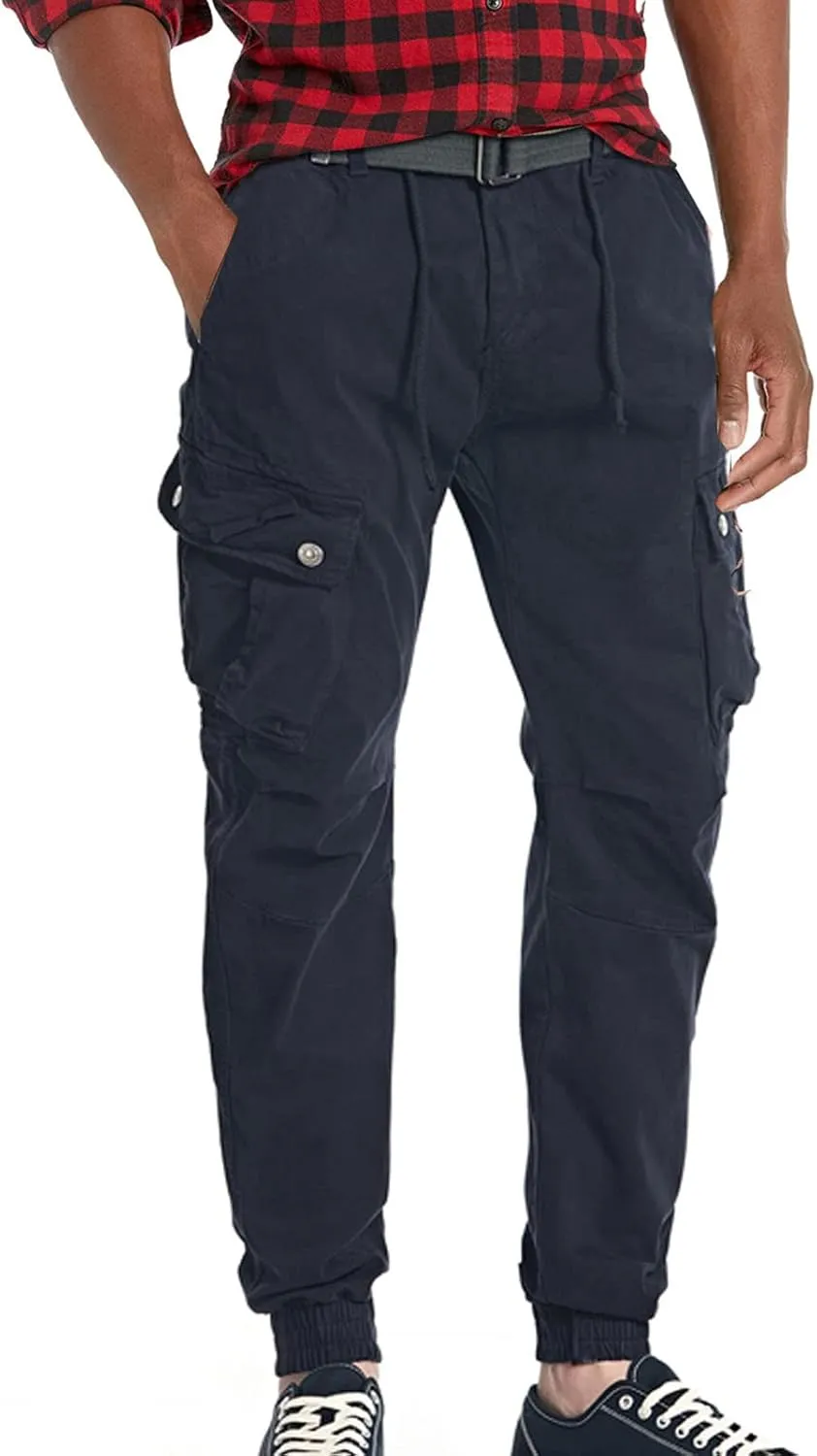 Surenow Mens Cargo Pants Multi Pockets Slim Outdoor Hiking Pants Tactical Pants Lightweight Casual Work Ripstop Pants for Men