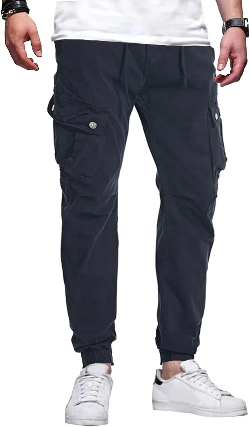 Surenow Mens Cargo Pants Multi Pockets Slim Outdoor Hiking Pants Tactical Pants Lightweight Casual Work Ripstop Pants for Men