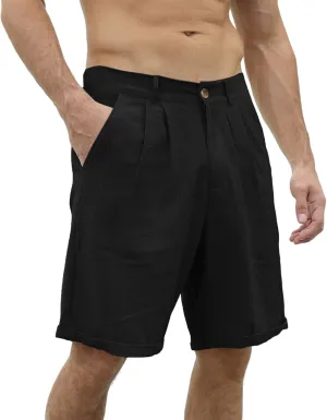 SUWBMHWE Cargo Shorts Men Mens White Linen Khaki 5 Inch Slim Fit Elastic for Inseam Regular Waist Men's Everyday Wear