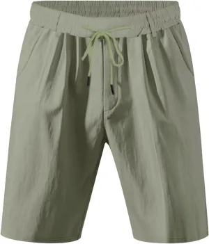 SUWBMHWE Cargo Shorts Men Mens White Linen Khaki 5 Inch Slim Fit Elastic for Inseam Regular Waist Men's Everyday Wear