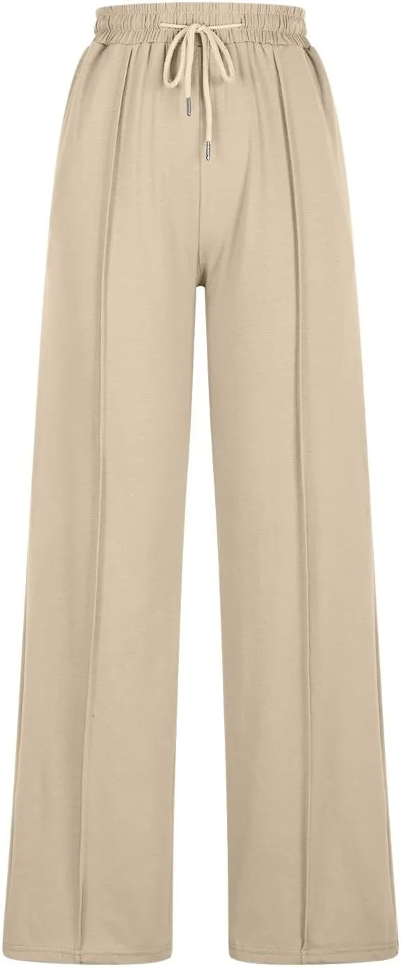Sweat Pants for Womens 2025 Fashion Wide Leg High Rise Casual Trendy Elastic Waist Comfy Twist Knot Athletic Joggers
