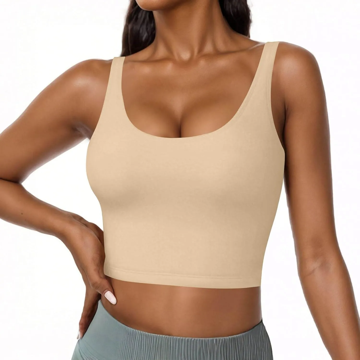 Tank Top with Built in Bra for Women Shelf Bra Camisole Tops Workout Tops Cami Bra Padded Tank Top Sports Bras
