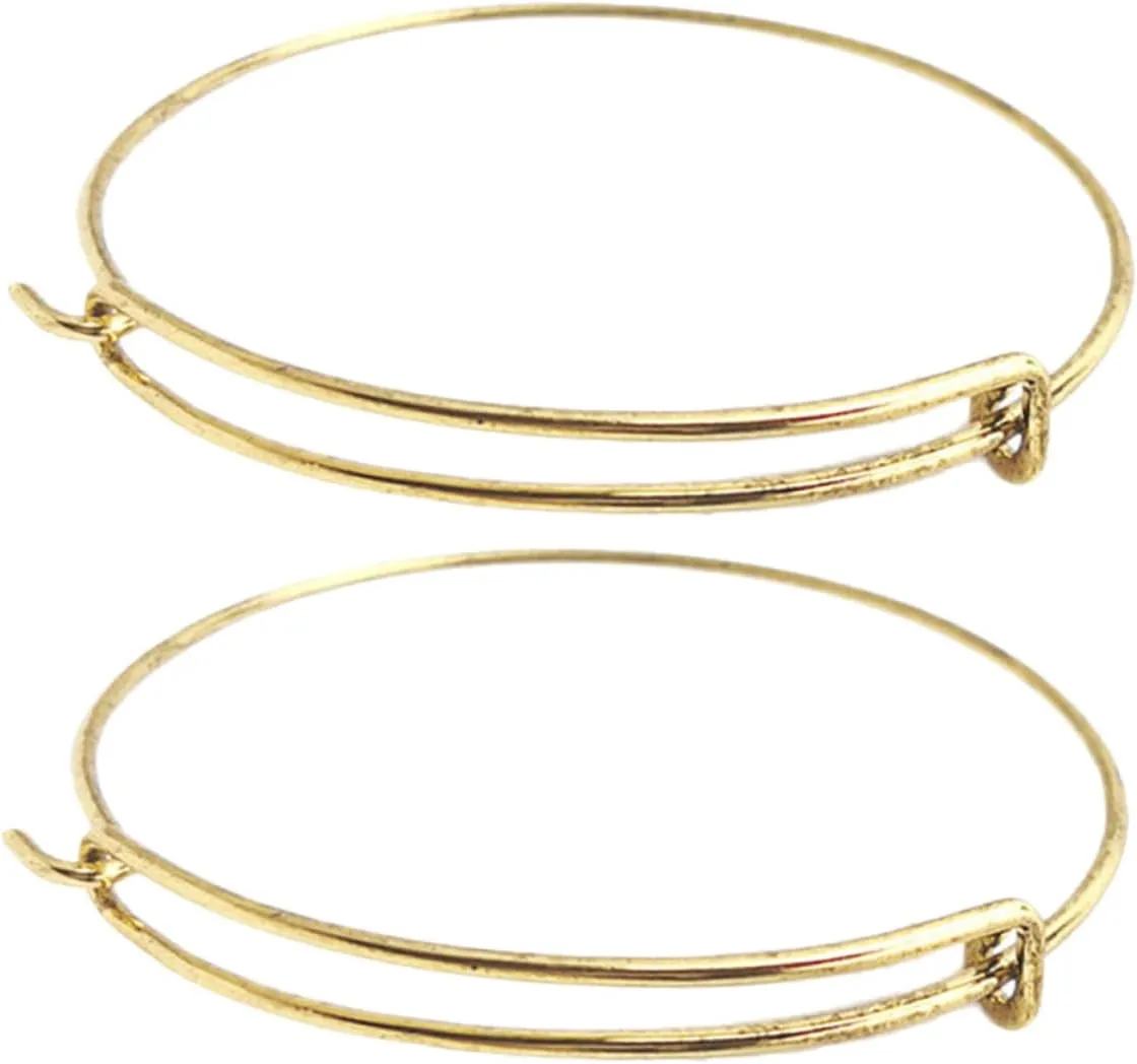 TEHAUX Adjustable Wire Bangle Bracelet 20pcs Gold Anklets for Women Telescopic Push-Pull Bracelet for Friends and Family