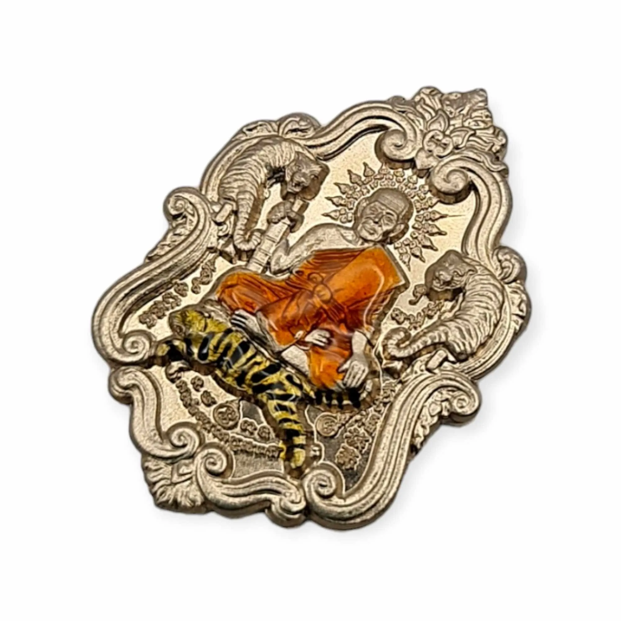 Thai amulet 11 Tigers Jaosur Sanlann Lp Phat Wat Huayduan Protection charm Lucky Pendant waterproof case Genuine Authentic Talisman
