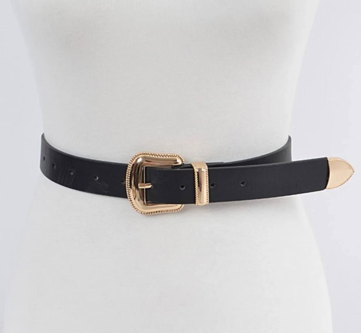 Three Piece Metal Leather Belt