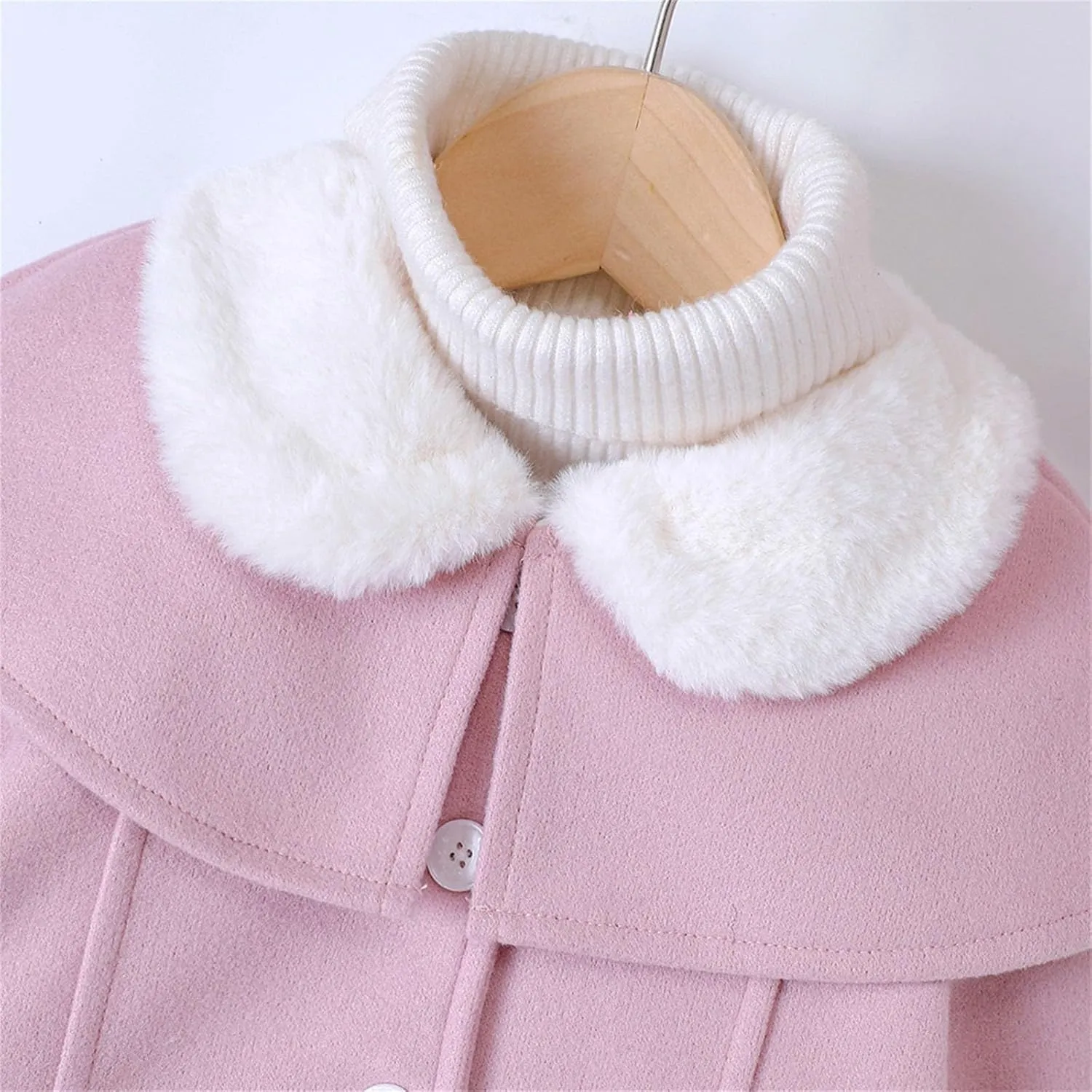 Toddler Baby Girls Wool Blend Coat Flece Lapel Shawl Button Down Dress Outwear Trench Jacket Winter 5t down Coat Girls