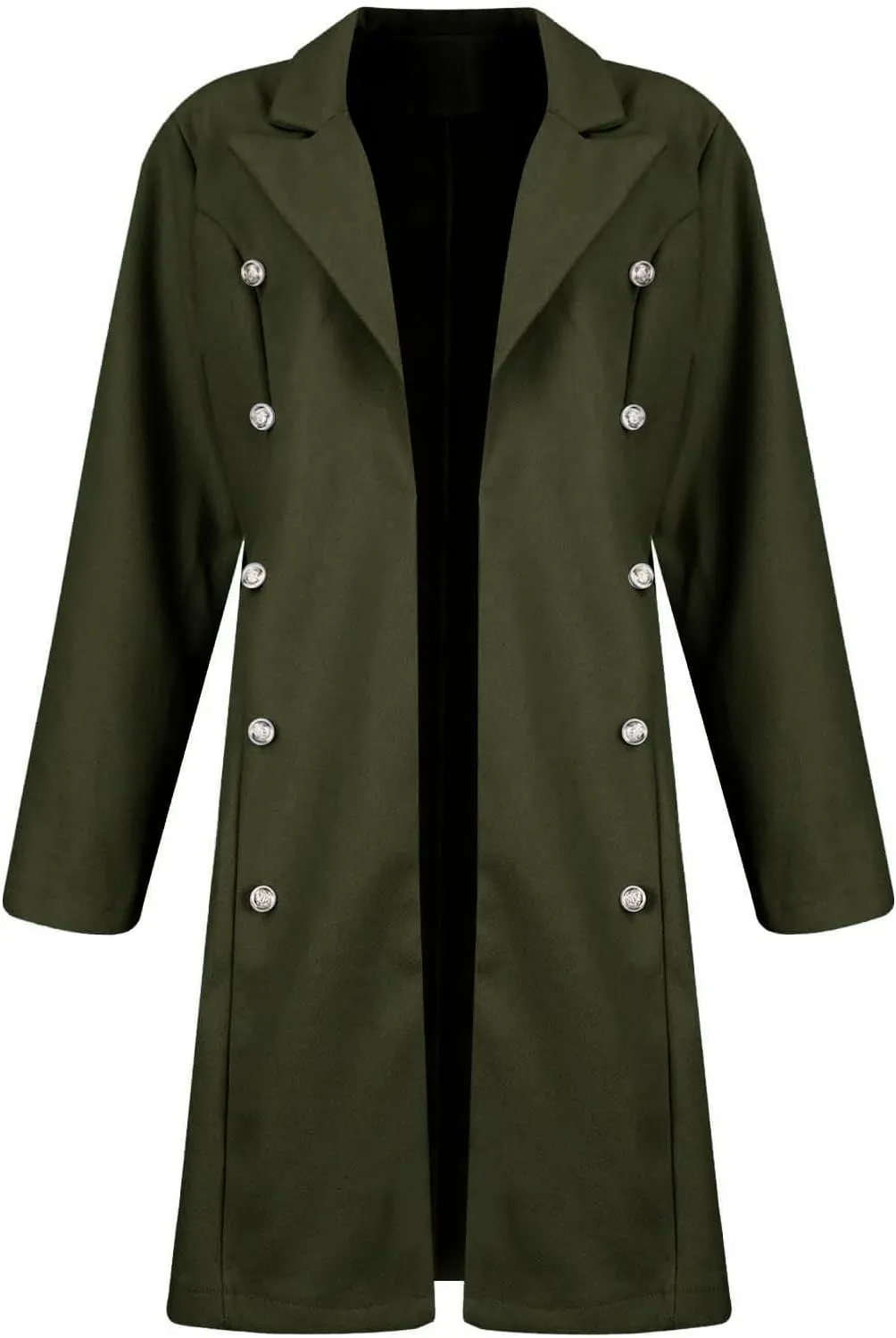 Trench Coat for Women Double Breasted Long Jacket Wool Blend Blazer Oversized Pea Coat Loose Fit Shirts Overcoat