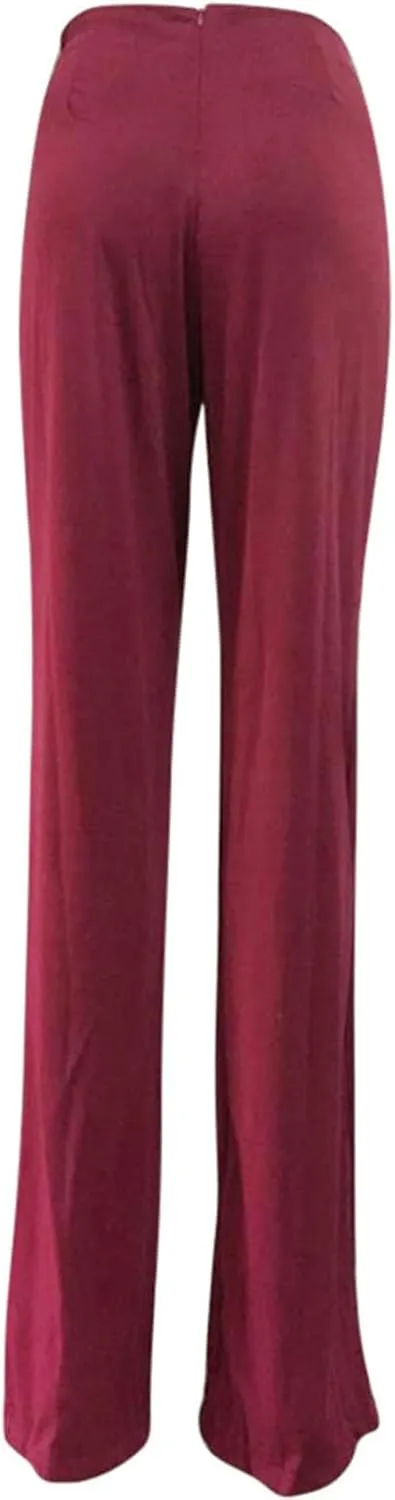 Uillui Dress Pants for Women Business Casual Classy High Waist Flared Sailor Pants Stretchy Wide Leg Trousers Work Slacks