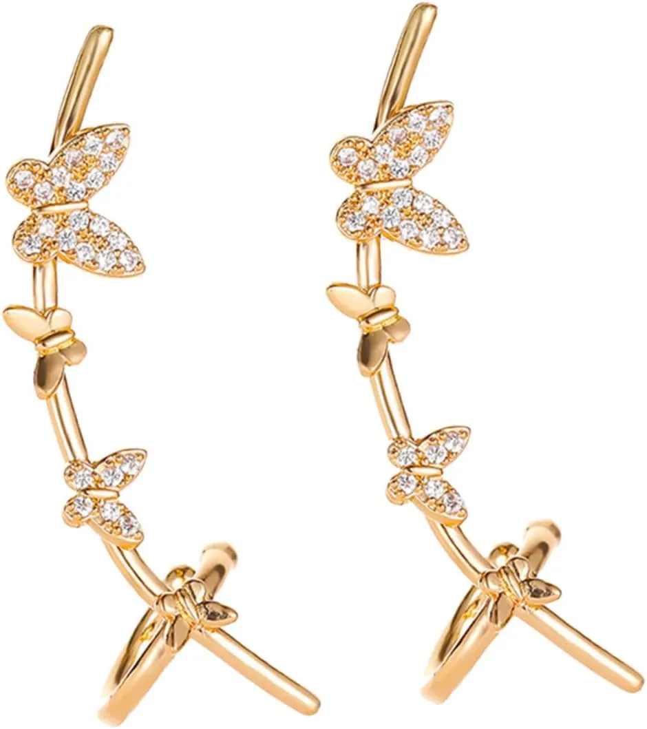 VANZACK 2pcs Creative Butterfly Earrings for Women Unique Individualized Ear Fashionable Ear Drops for Parties and Everyday Wear for Girls and Friends