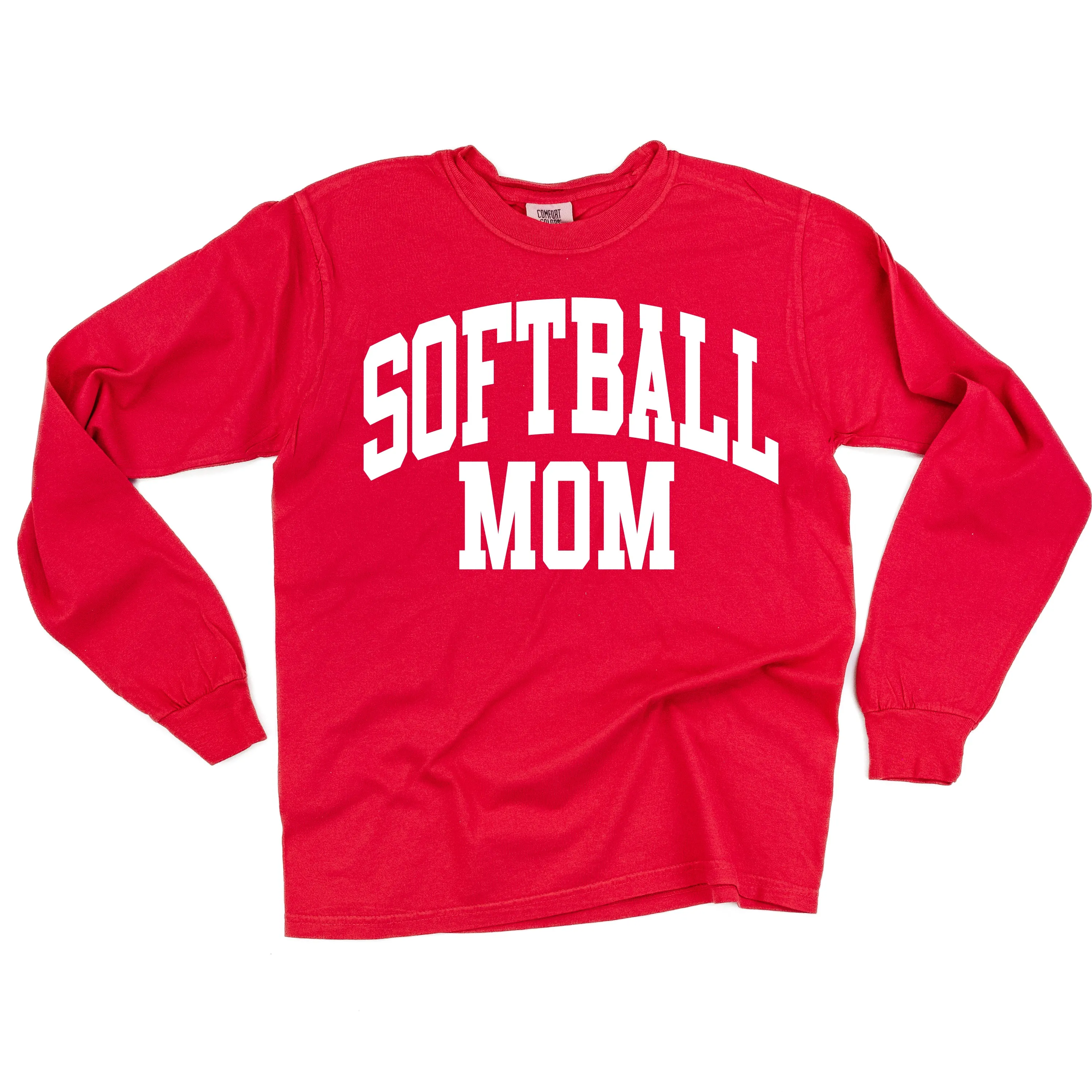 Varsity Style - SOFTBALL MOM - LONG SLEEVE COMFORT COLORS TEE